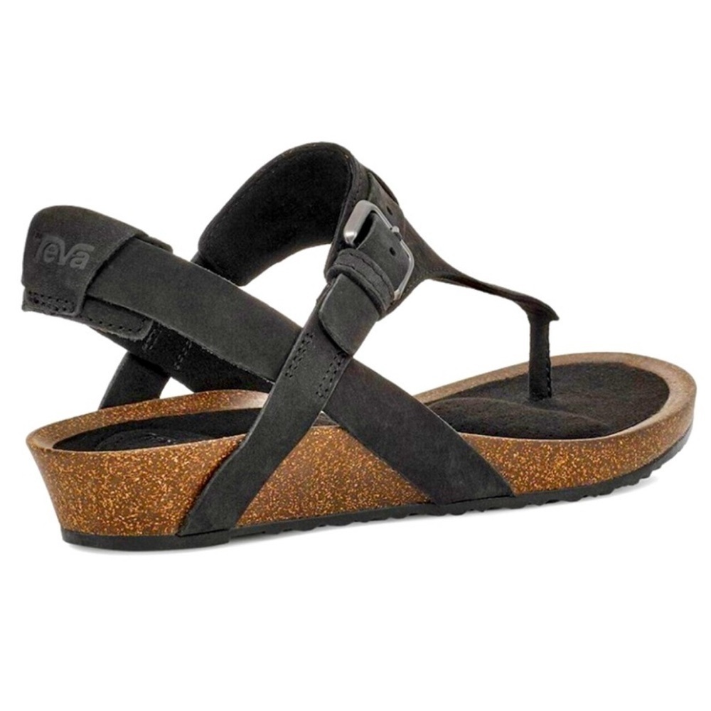 TEVA Mahonia 3-Point Cork Wedge Suede Leather Sandal Shoe - Picture 2 of 12